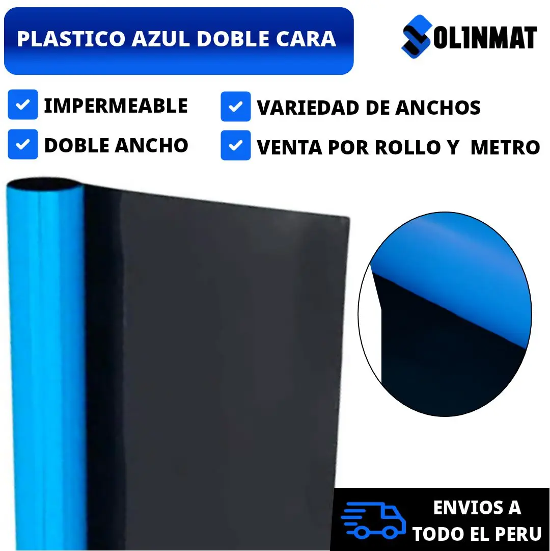 Plástico doble cara azul con negro