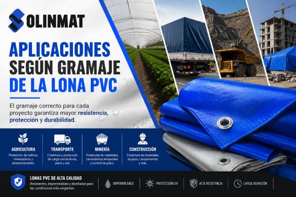 Aplicaciones según el gramaje de la lona PVC